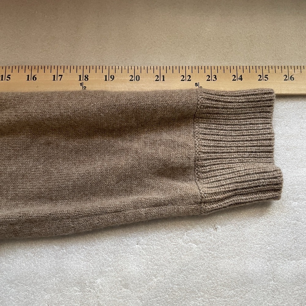 VINCE Raglan Sleeve Cashmere Wool Polo‎ Sweater Women L Chestnut Brown Knit Luxe - Picture 8 of 13